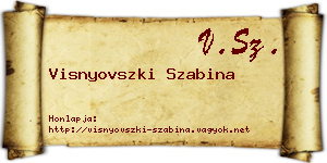 Visnyovszki Szabina névjegykártya